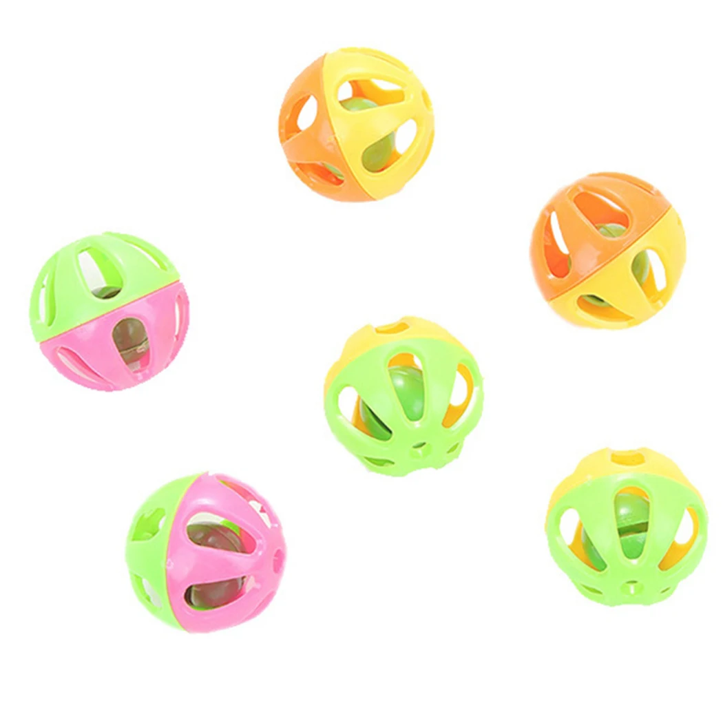 12PCS Random Color Legendog Cat Ball Bell Toy Bite Resistant Hollow