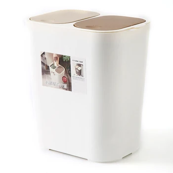 

Classification Trash Can Double Covered Double Cover Wet and Dry Separation Bin for Kitchen Waste Baskets HKS99