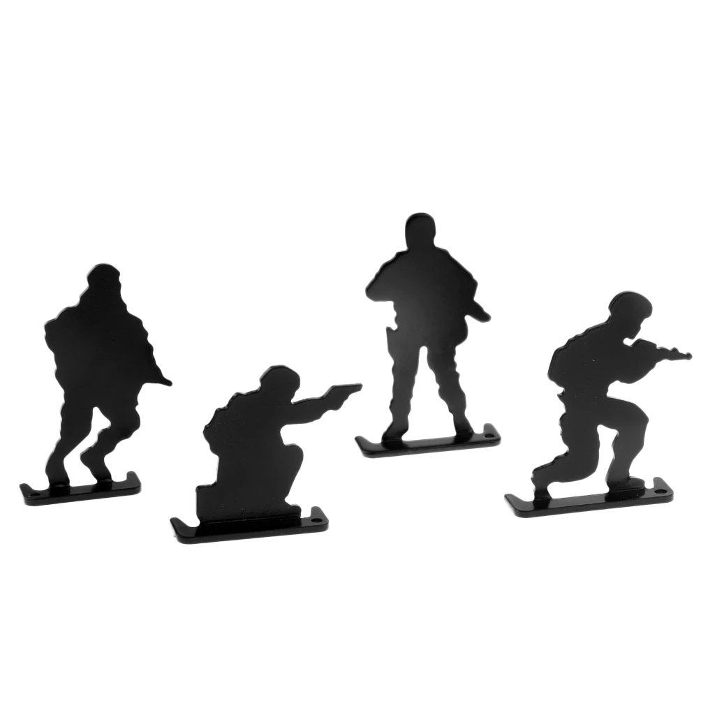 4pcs Metal Shooting Practice Targets Plinking Target Human-like Soldiers