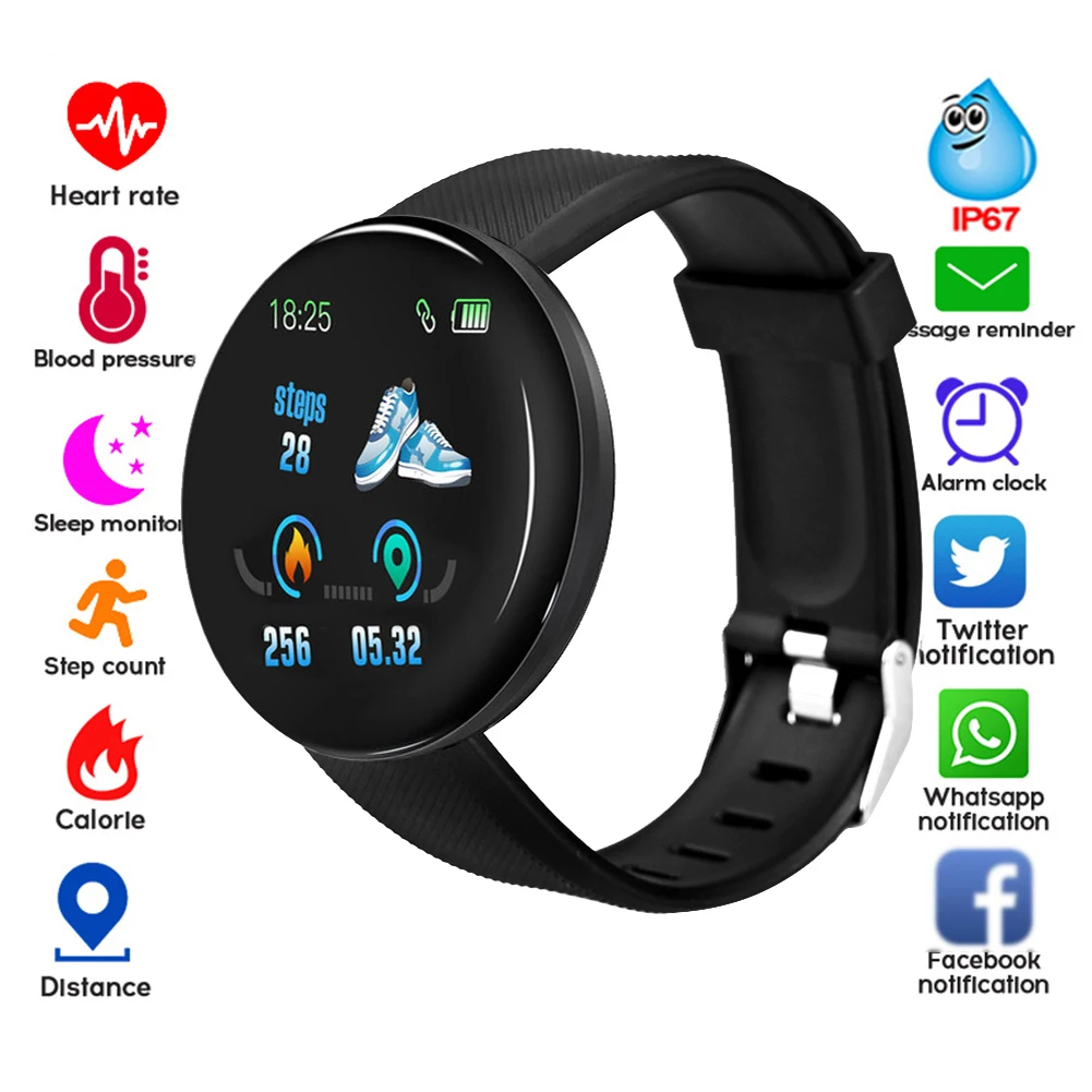 Fashion Smart Watch Heart Rate Monitor Blood Pressure Smart Bracelet 1.3 Color Screen Waterproof Sport Fitness Tracker Watch