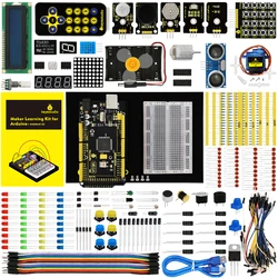 Keyestudio – Kit de démarrage pour le projet d'éducation Arduino MEGA, Kit d'apprentissage + manuel d'utilisation + 1602LCD + châssis + PDF (en ligne) + 35 projets + vidéo 