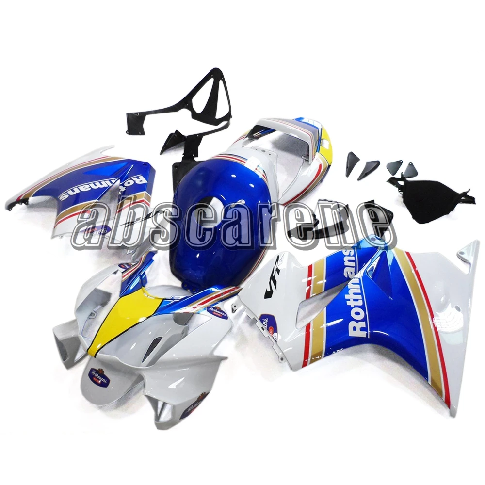 Полный мотоцикла Обтекатели для Honda VFR800 2002-2012 VFR800 02 03 04 05 06 07 08 09 10 11 12 ABS Пластик белого и синего цвета желтый
