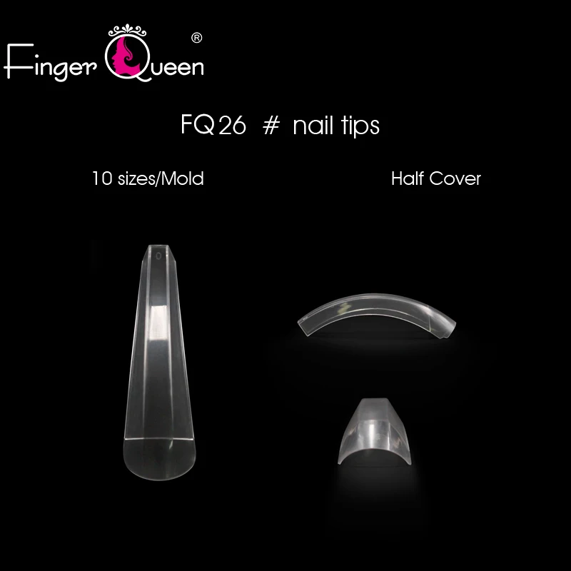 Fingerqueen 500 шт прозрачные пикантные длинные балерина гроб накладные ногти