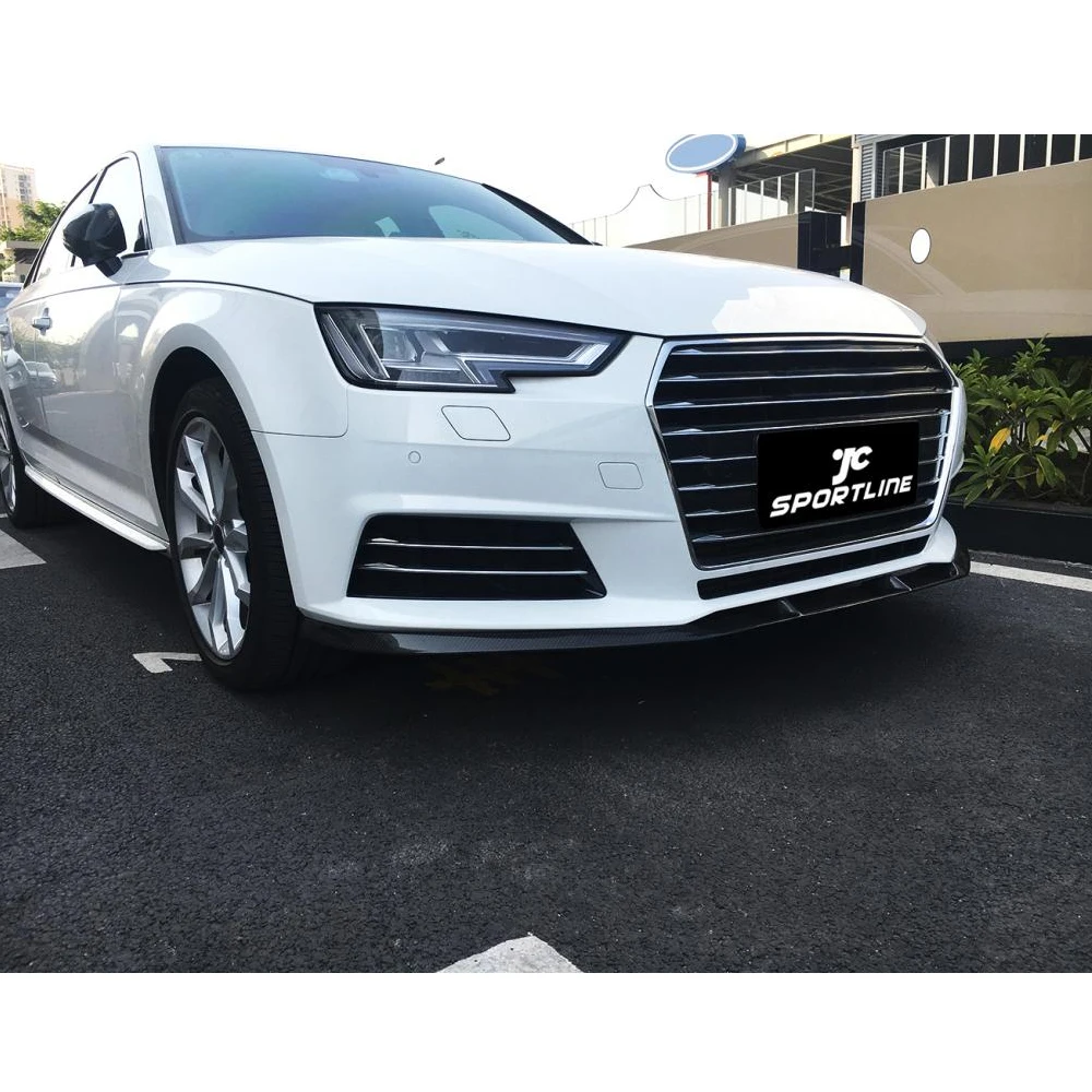 Карбоновое волокно передний спойлер на голову бампер разветвители для Audi A4 B9 Седан 4 двери стандартный бампер