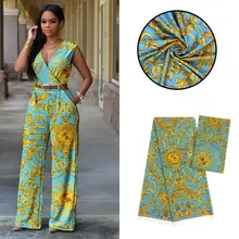 Африканская ткань 209 шелковая шифоновая ткань 4+ 2 ярдов Шелковый воск материал для женского платья