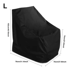 Waterproof Dust-Proof Outdoor Furniture Cover for Patio Chairs and Sofas (Black L)