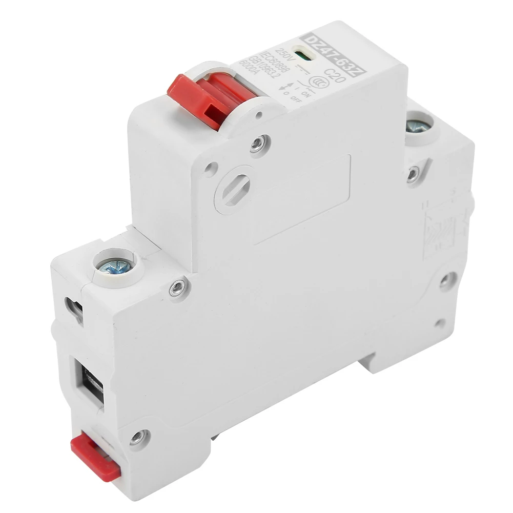 DZ47-63Z-1P 20A DC Миниатюрный автоматический выключатель защита от утечки воздушный переключатель фотоэлектрический DC Миниатюрный автоматический выключатель