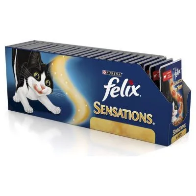 Корм влажный Felix Sensations для кошек с говядиной, 85 г(24 шт