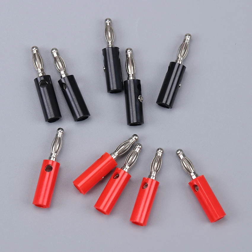 10PCS 4mm Lantern Test Plug Connect From 4mm Diameter Audio Speaker Wire Lantern Silver Plate Plugs Connectors