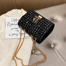 Осень зима шерстяная Маленькая женская сумка новая Корейская версия универсальная сумка почтальон шикарная сумка на цепочке модная квадратная сумка