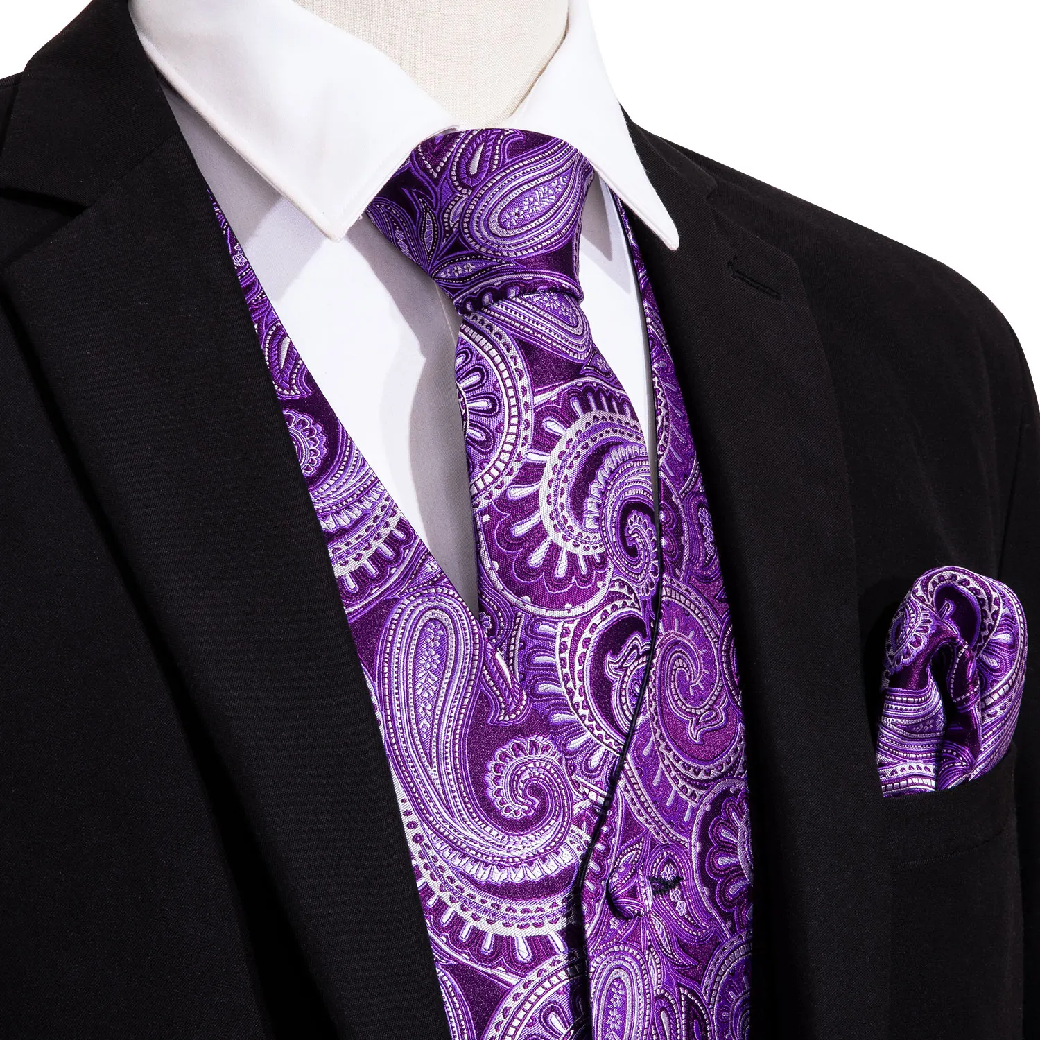 Mens Silk Vest Classic Party Wedding Red Paisley Solid Floral Waistcoat Vest Pocket Square Tie Slim Suit Set Barry.Wang BM-2009 Mens Silk Vest Classic Party Wedding Red Paisley Solid Floral Waistcoat Vest Pocket Square Tie Slim Suit Set Barry.Wang BM-2009