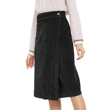 Женская осенняя и зимняя однотонная модная юбка с высокой талией