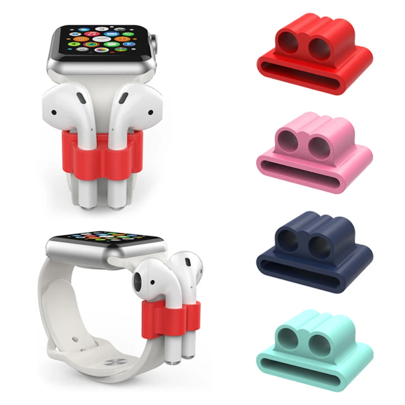 Ремешок для часов Apple airpods силиконовый чехол с защитой от потери и держателем