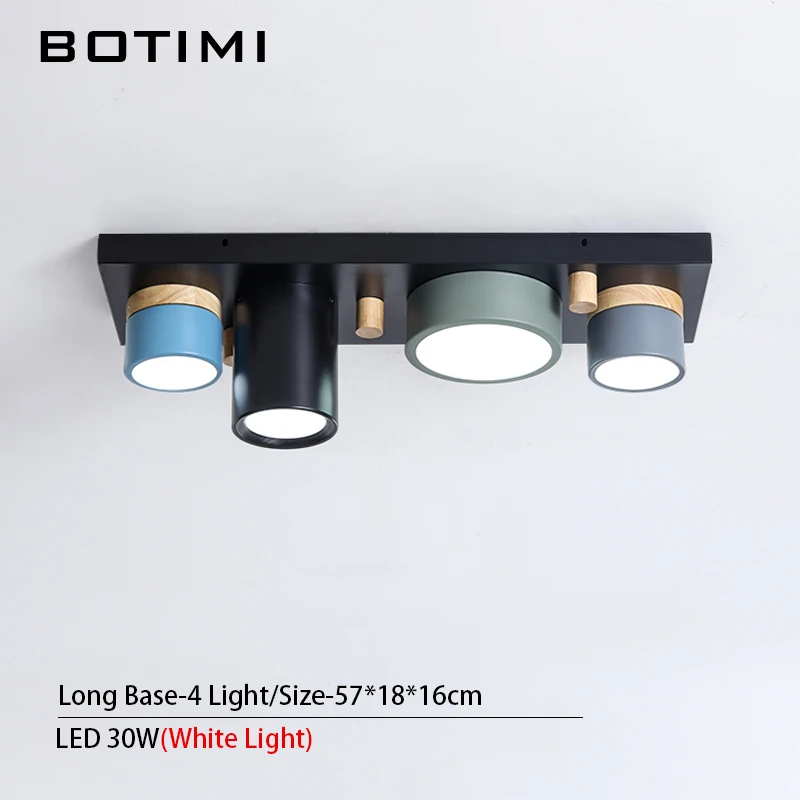 Long-4 Light BOTIMI Необычные цилиндрические потолочные светильники для гостиной, современные круглые потолочные светильники для спальни, Черное длинное комнатное освещение - Цвет корпуса: Long-4 Light