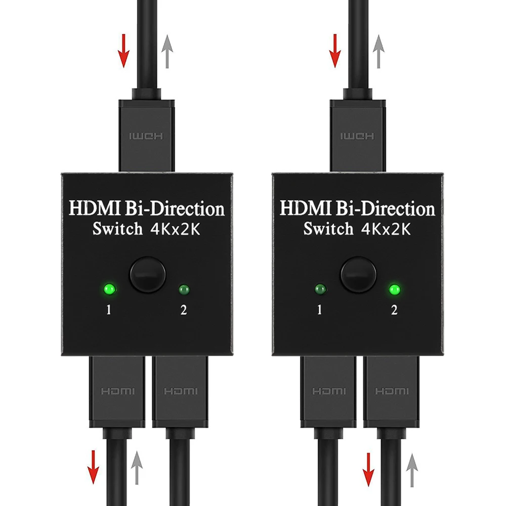 Двунаправленный сплиттер Kebidu 4K 1x 2/2x1 совместимый с HDMI поддерживает Ultra HD 1080P 3D HDR HDCP