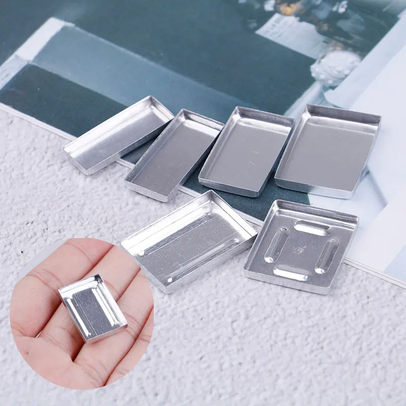 

10PCS Aluminum Square Empty Eyeshadow Pans Makeup Pigment Palette Powder Storage Case DIY Cosmetic Tools 6 Sizes