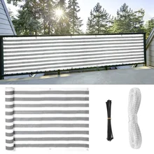 Fence Privacy Screen, 0.9Mx 5M Ft Grid Fence Windshield Porch, Outdoor, Backyard, Patio, Balcony Sun Visor, UV Protection, Weath