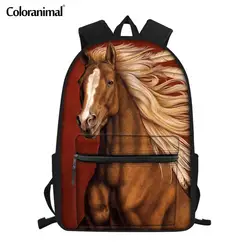 Coloranimal 3D Crazy Horse школьная сумка для детей, для начальной школы, для ноутбука, на плечо, рюкзак для подростков, для мальчиков и девочек