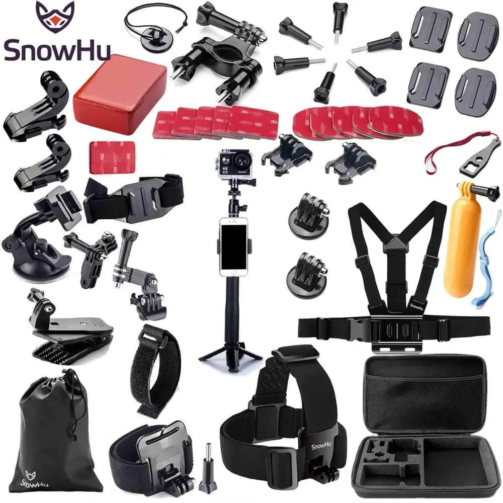 GS02X Аксессуар для экшн-камеры SnowHu для Go Pro аксессуар черный Xiaomi Yi 4K 4K+ Lite SJ4000 Eken H9 Go Pro 7 6 5 4 3 Mount GS02 - Цвет: GS02X