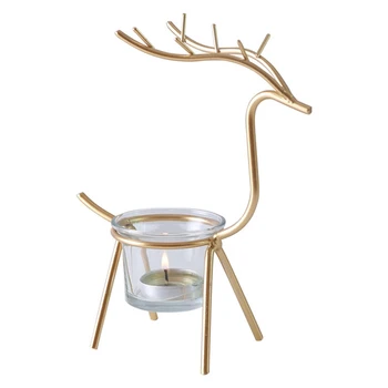 

2 Pieces of Creative Nordic Style Candlestick Iron Elk Modern Candlestick Romantic Art Room Decorations