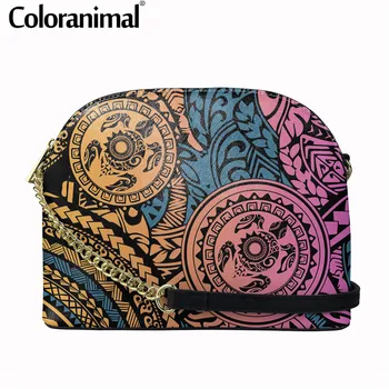 

2020 Women PU Shoulder Crossbody Bag Samoan Polynesian Turtle Printing Shoulder Sling Bag for Lady High Capacity Messenger Bag