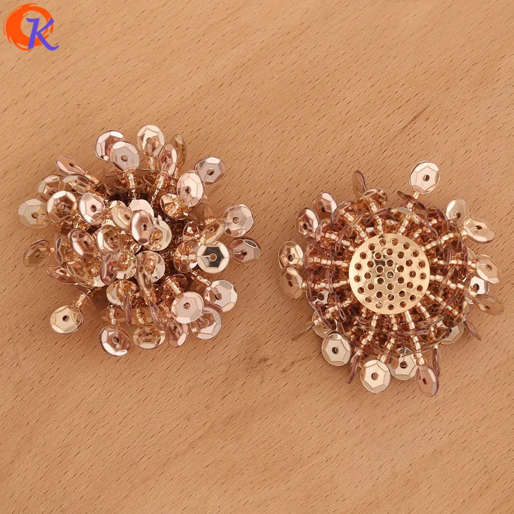 Light Brown Сердечный дизайн 10 шт 40*40 мм Аксессуары для ювелирных изделий/ручная работа/Цветочные Подвески с блестками/фурнитура для сережек/изготовление своими руками/декоративные украшения - Цвет: Light Brown
