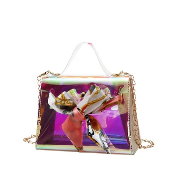 

2020 Summer Laser Women Fashion Chain Bag Shoulder Messenger Bag Phone Transparent Female Lady Small Crossbody Bag