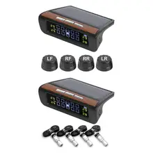 AN-06 Солнечный ЖК-дисплей CarTPMS система контроля давления автошины сигнализация температуры шин с 4 датчиками монитор давления в шинах Система s