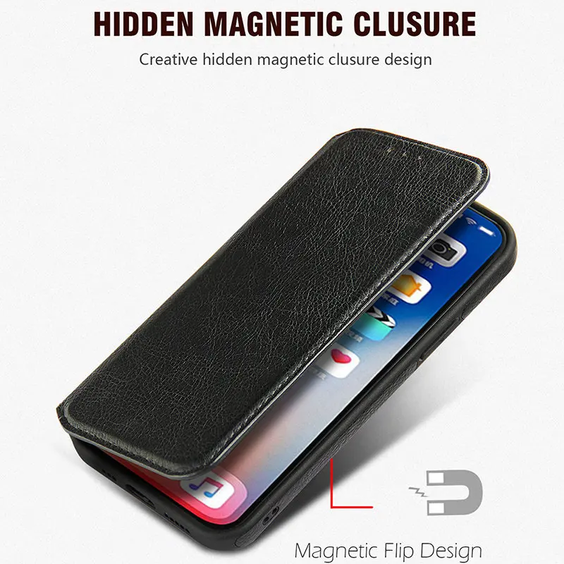 Magnetic Flip Leather Phone Case For iPhone 12 13 11 Pro Max XR XS Max X 7 8 Plus SE 2020 12 11 13 Pro 13 Shockproof Back Cover best iphone 11 Pro Max case