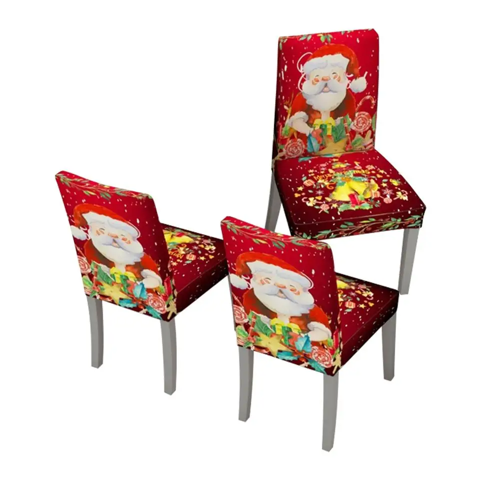 

2PCS Christmas Digital Printing Chair Cover Piece Elastic Chair Cover Comfortable Breathable Chair Cover