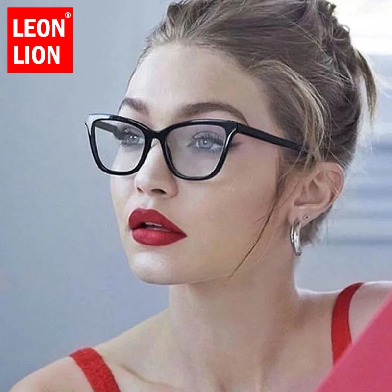 LEONLION женские и мужские оправы кошачий глаз винтажные Ретро прозрачные очки для