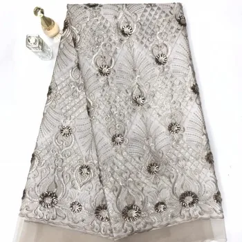 

Hot Sale glitter Lace Fabric 2020 High Quality African Lace Fabric With 3d Sequins French Lace Fabric For Evening Dress