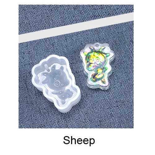 sheep Popular1PC 12 Китайский Зодиак в форме жидкого кремния УФ смолы формы для изготовления ювелирных украшений серьги аксессуары для волос ювелирные изделия инструменты - Цвет: sheep