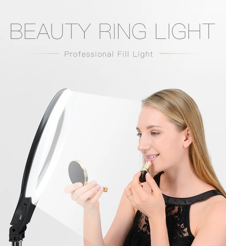 

Photography Dimmable LED Selfie Ring Light for Makeup Video Streaming Live Photo Studio Broadcast Smartphone Beauty Fill Light