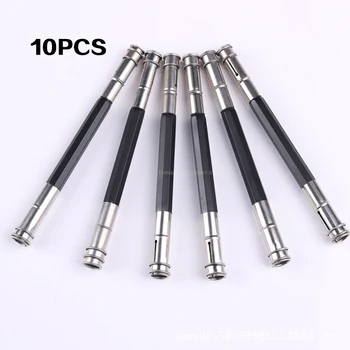 

Metal Double-ended Pencil Extender Sketch Painting Pencil Extender 10pcs Art Supplies Pen Cover Lengthened Black FANTASTIC Round