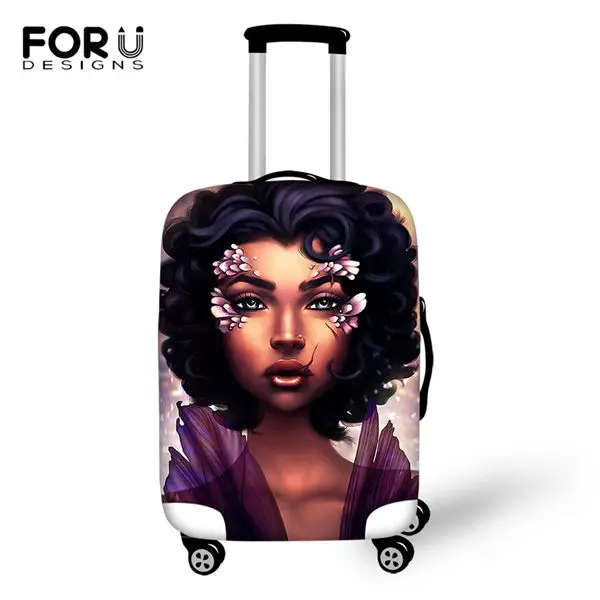 FORUDESIGNS/мультяшный багажный чехол для девочек в африканском стиле с принтом, аксессуары для путешествий, чехол для чемодана, только чехол - Цвет: CDWX3932LMS