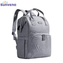 Sunveno, модный рюкзак, сумка для подгузников, рюкзак, стеганый, большой, для мам Уход за ребенком, сумка для кормления, рюкзак для путешествий, коляска, Детская сумка для подгузников