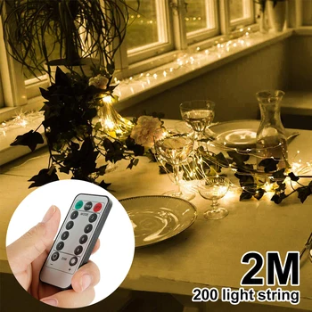 

200 LEDs Vines Lights Copper Wire Branch Lights Led Fairy String Lights Christmas Lights Outdoor Decoration Power By Battery
