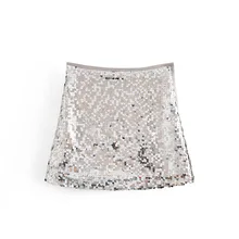 QZ126 Новое поступление женская Европейская дизайнерская блестящая юбка с пайетками Женская шикарная Saias