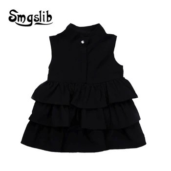 

Summer Cute Black Green Ball Gown Girls Dresses Kid Girl Party Dress Sleeveless O Neck Cake Ruffled baby girl clotheskids clothe