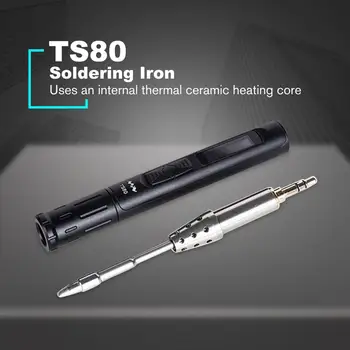 

TS80 Mini Portable Digital Electric Soldering Iron Adjustable Temperature Type C TS-B02 D25 Solder Tip QC3.0 Quick Charger Kit