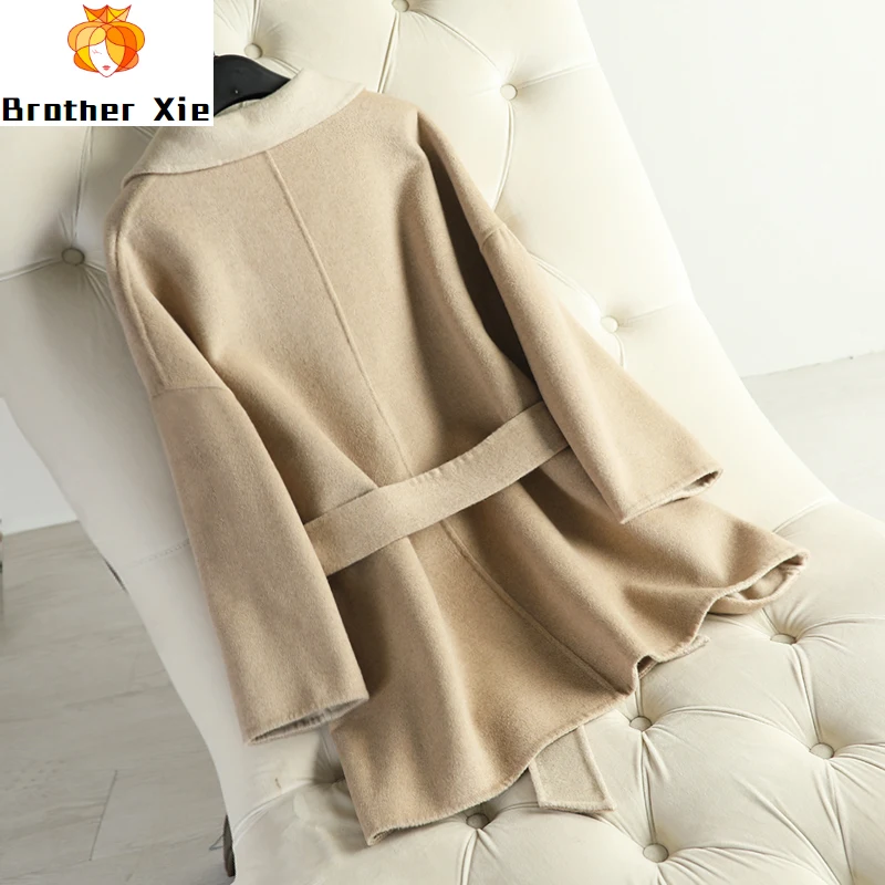 

Good quality cashmere coat for women 2020 double-sided wool overcoat autumn winer mid-long cashmere anti-season bathrobe slim