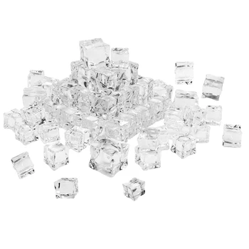 

25pcs Simulation Ice Cubes Capsules Decorative Ice Cubes Fake Ice Cubes Display Ice Cubes Plastic Decorative