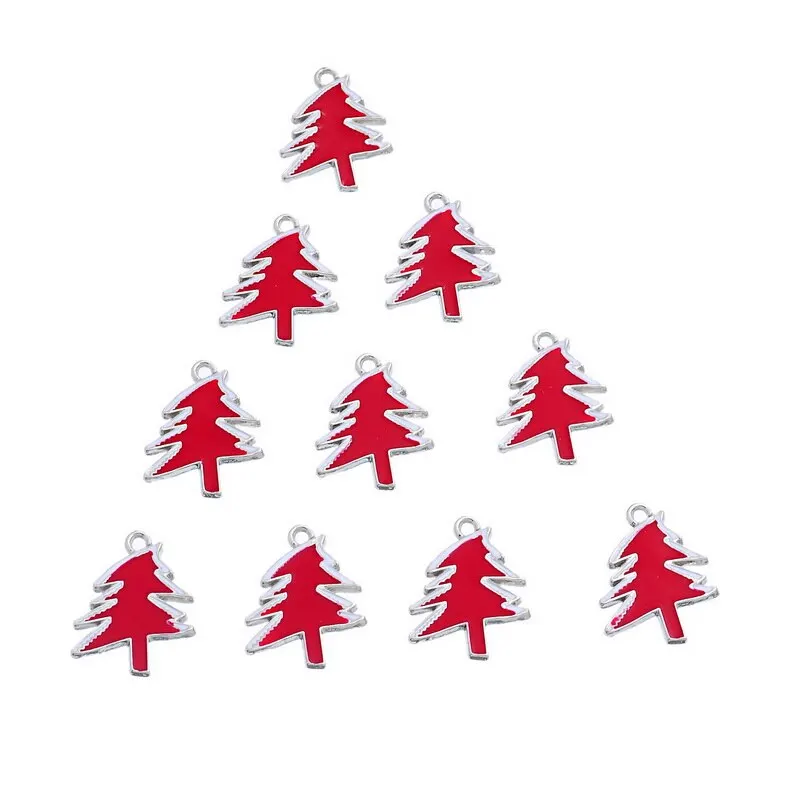 Dozzior New Year Metal Alloy Christmas tree snow Charm Decor Set Xmas Pendant Drop Ornaments Hanging Decoration | Дом и сад