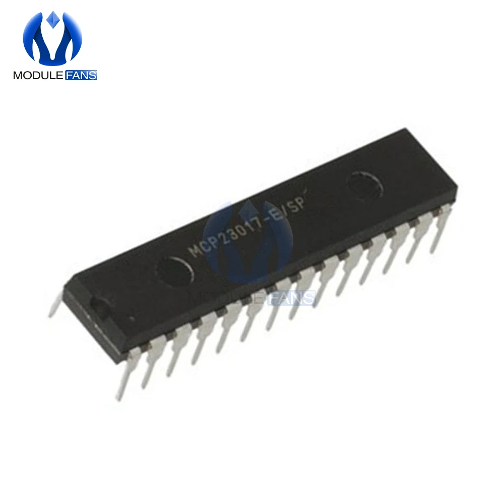 MCP23017-E/SP DIP-28 MCP23017 16-бит I/O расширитель с I2C Интерфейс IC Diy ввода-вывода электронный |