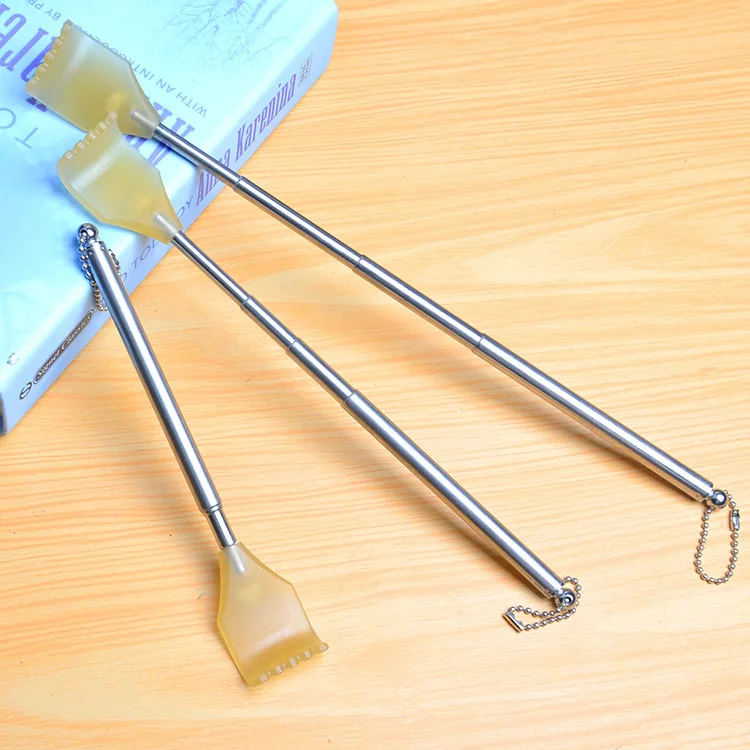 

2 PCS Portable Telescopic Extendable Back Scratcher Handy Pocket Metal Pen Massage Tool