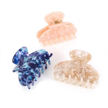 

3Pcs/set 5cm*3.6cm Acrylic Marble Hair Claw Acetate Hair Clip Hairpin Women Girls Hair Crab Clamp Hair Styling Tools Accessories