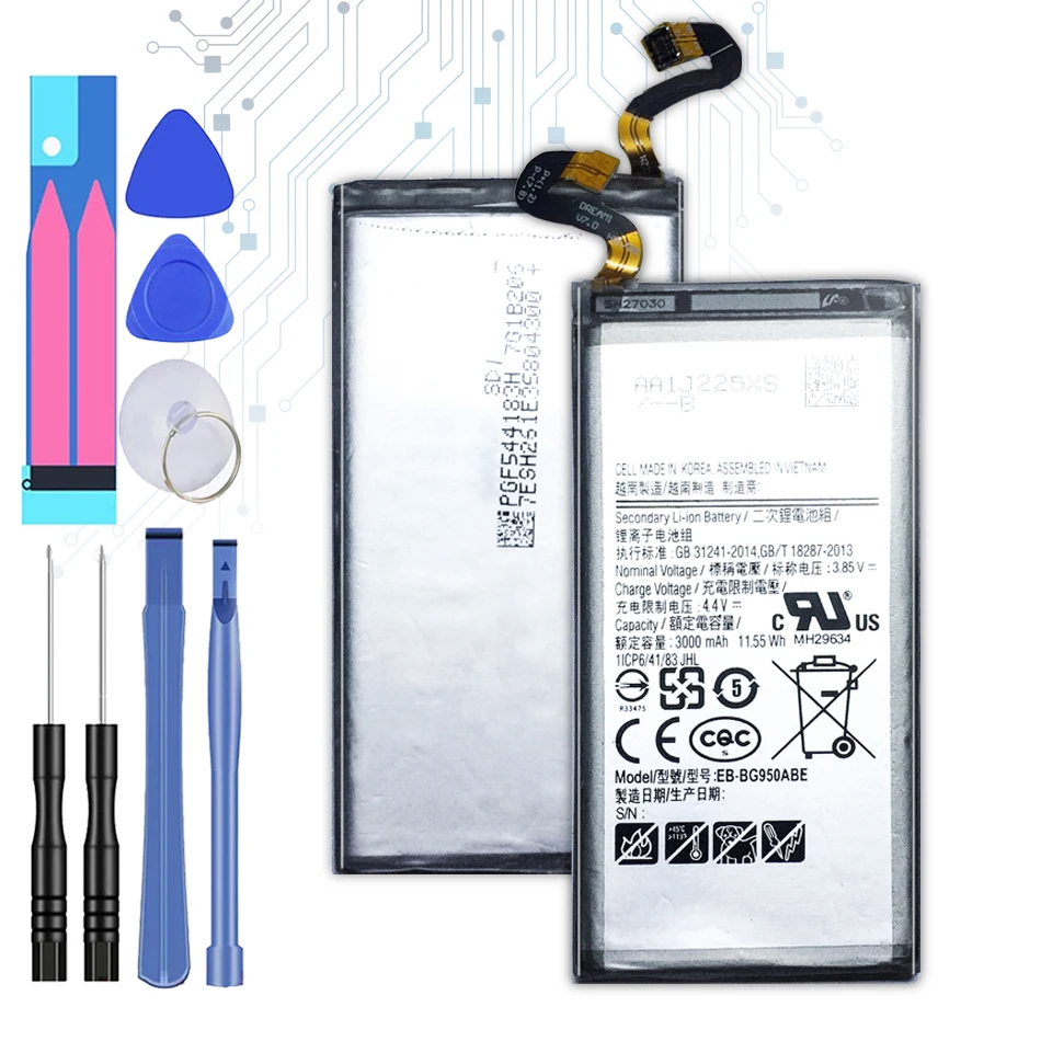 Сменный аккумулятор EB-BG950ABE для Samsung Galaxy S8 SM-G9508 G9508 G9500 G950 G950U G950F 3000 мАч + номер