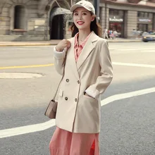 #Special Offers High quality solid color ladies jacket 2019 autumn new double-breasted full-sleeve women's blazer Office versatile suit #Special Offers High quality solid color ladies jacket 2019 autumn new double-breasted full-sleeve women's blazer Office versatile suit
