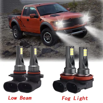 

For 2015-2020 Ford F-150 4x LED Front Headlight Low Beam+Fog Light Bulbs Combo H11 LED Headlight Bulbs